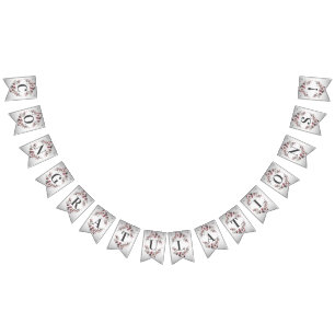 Bandera de embutido blanco rosado