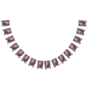 Bandera de embutido floral rosa