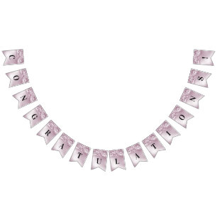 Bandera de embutido floral rosa