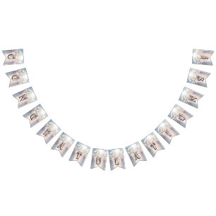 Bandera de embutido floral White Peach