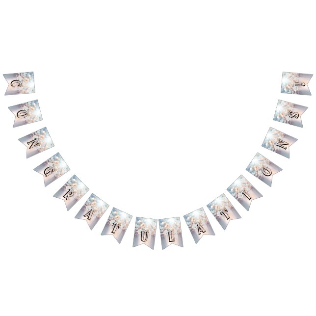 Bandera de embutido floral White Peach (Todo)