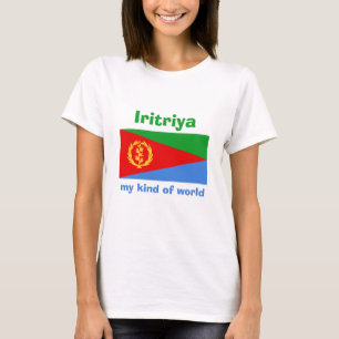 Bandera de Eritrea + Mapa + Camiseta de texto