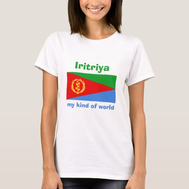 Bandera de Eritrea + Mapa + Camiseta de texto (Anverso)