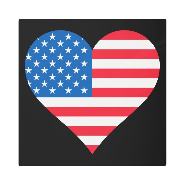 Bandera De Estados Unidos 16"x16" Arte Metalizado (Anverso)