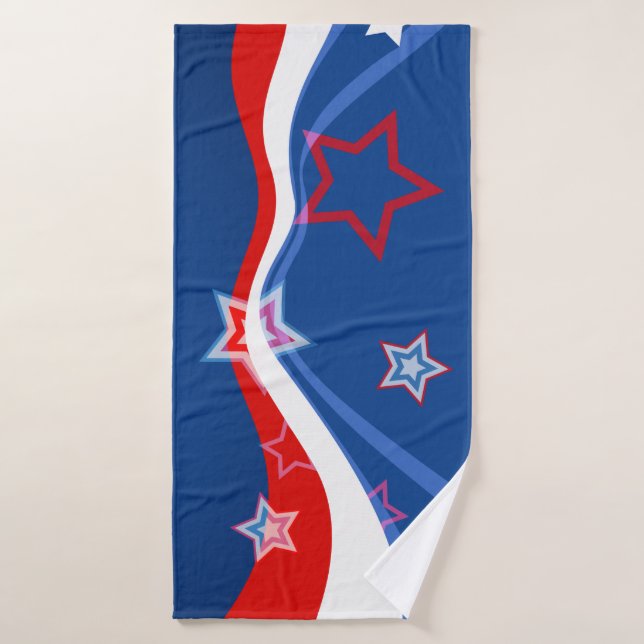 Bandera de Estados Unidos blanca y azul (Toalla de baño)