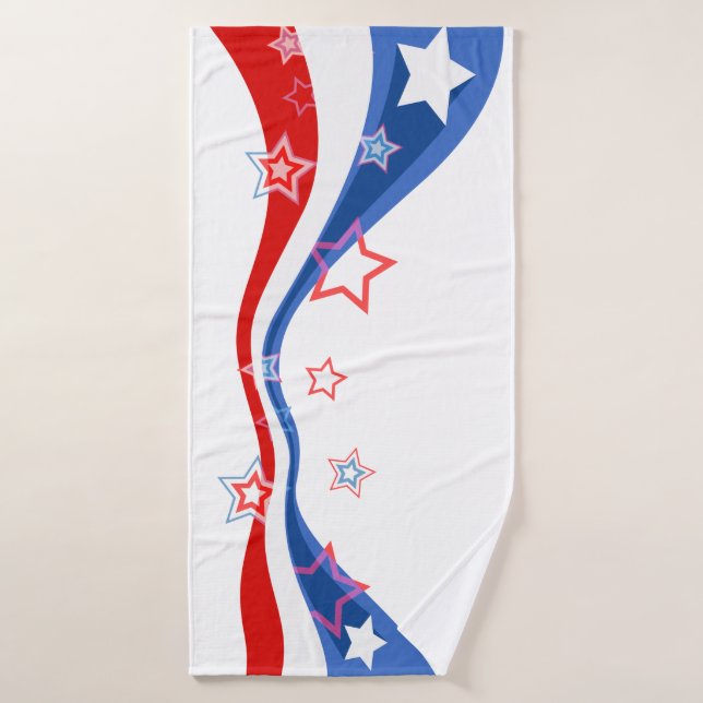 Bandera de Estados Unidos blanca y azul (Toalla de baño)