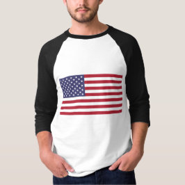 Bandera de Estados Unidos camisa negra azul blanco