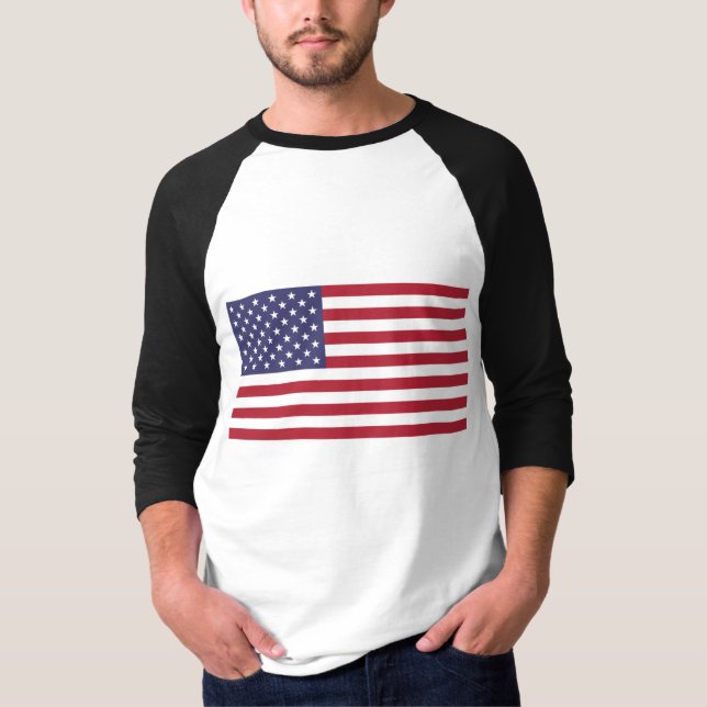 Bandera de Estados Unidos camisa negra azul blanco (Anverso)