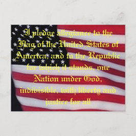 Bandera de Estados Unidos con postal de compromiso