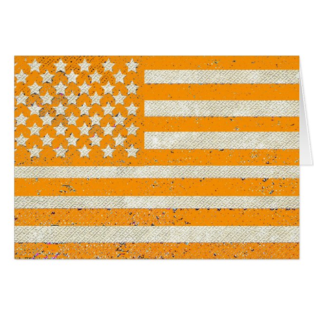 bandera de Estados Unidos grunge naranja (Anverso (Horizontal))