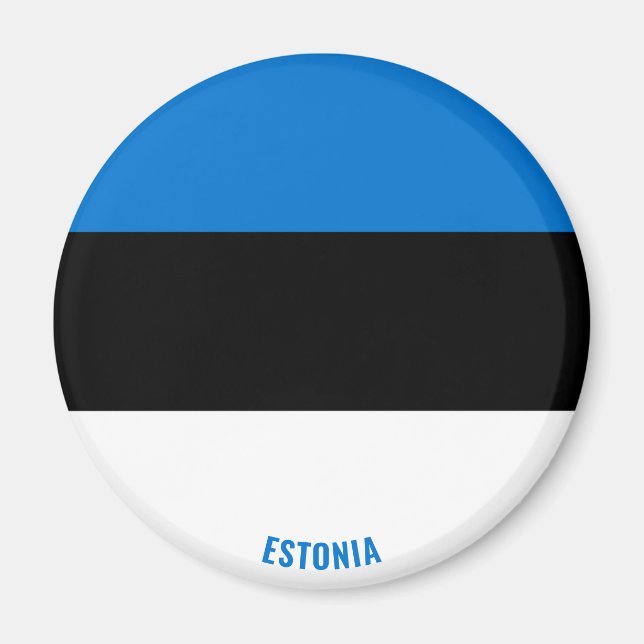 Bandera de Estonia cautiva imán patriótico (Frente)