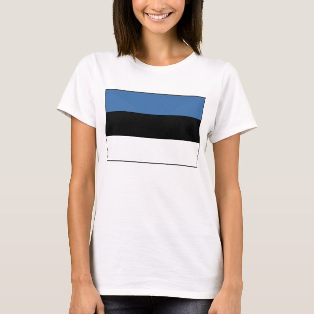 Bandera de Estonia x Mapa camiseta (Anverso)