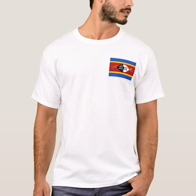 Bandera de Eswatini y camiseta de mapa (Anverso)