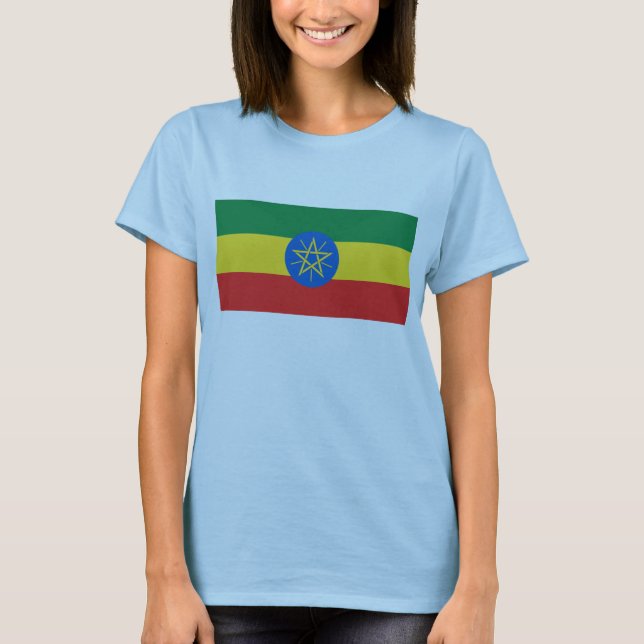 Bandera de Etiopía x Mapa camiseta (Anverso)
