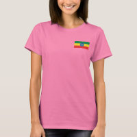 Bandera de Etiopía y mapa de camiseta dk