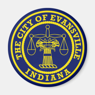Bandera de Evansville, imán de Indiana