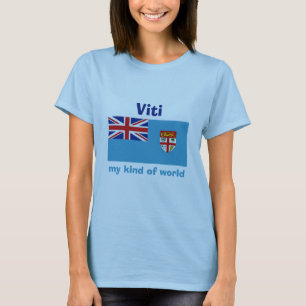 Bandera de Fiji + Mapa + Camiseta del texto
