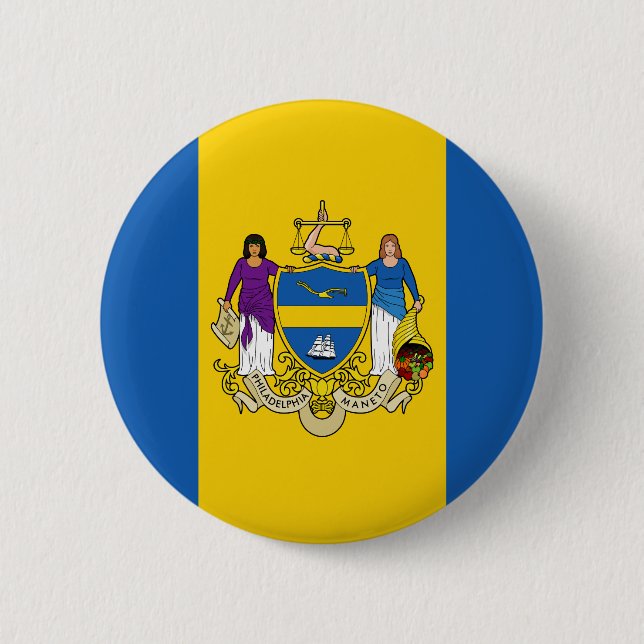 Bandera de Filadelfia, botón Pinback de Pensilvani (Anverso)