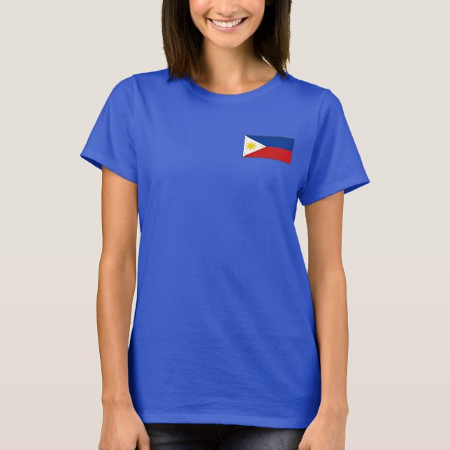 Bandera de Filipinas y mapa de camiseta dk (Anverso)