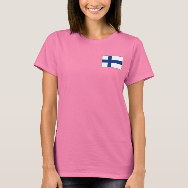 Bandera de Finlandia y mapa de camiseta dk (Anverso)