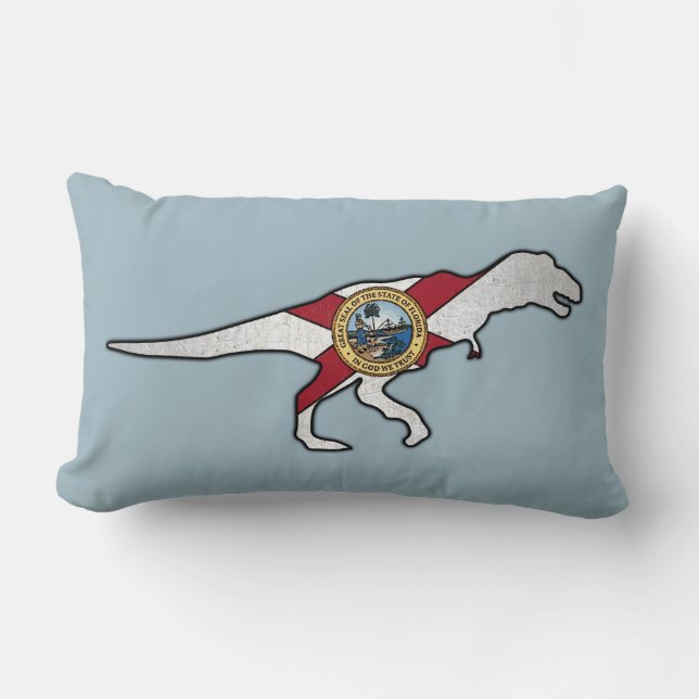 Bandera de Florida trex dinosaurio lanzar almohada (Anverso)