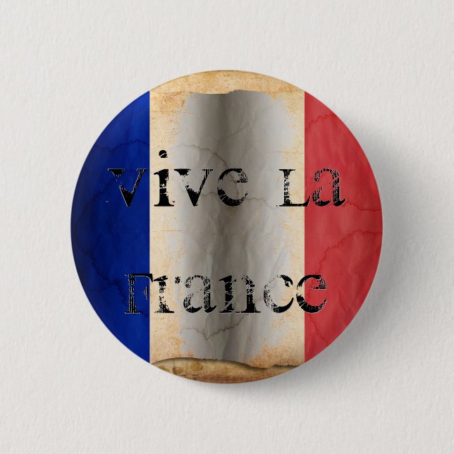 Bandera de Francia Botón Pinback (Anverso)