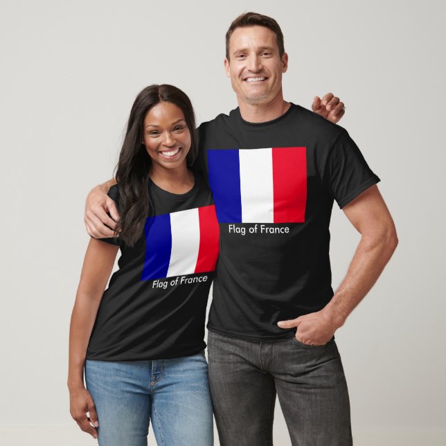 Bandera de Francia Unisex Camiseta Oscura básica (Unisexo)