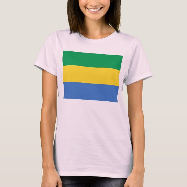 Bandera de Gabón x Mapa camiseta (Anverso)