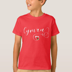 Bandera De Gales De Cymru En Camiseta De Corazón