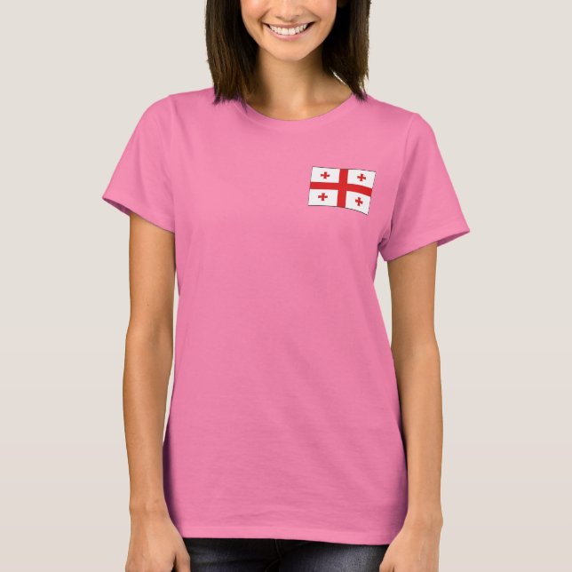Bandera de Georgia y mapa de camiseta dk (Anverso)