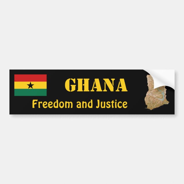 Bandera de Ghana + Pegatina para el parachoques (Frente)