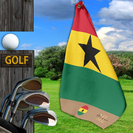 Bandera de Ghana, toalla de golf monogramada de Gh
