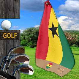 Bandera de Ghana, toalla de golf monogramada de Gh