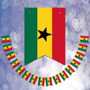 Bandera de Ghana y banderas de fiesta de Ghana / B
