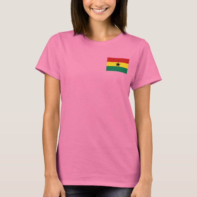 Bandera de Ghana y mapa de camiseta dk (Anverso)