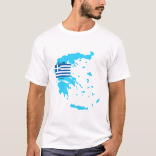 Bandera de Grecia y camisa del mapa