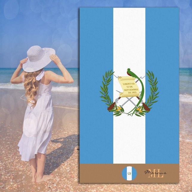Bandera de Guatemala y toalla de playa monogramada (Subido por el creador)
