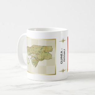 Bandera de Guinea-Bissau + Taza del mapa