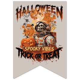 Bandera de guirnalda de astronauta de Halloween
