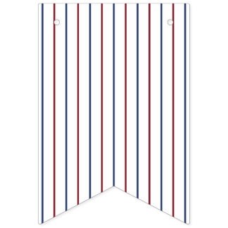 Bandera de guirnalda de rayas finas rojas y azules