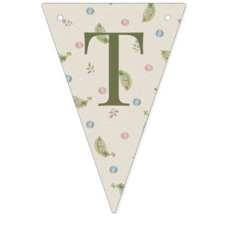Bandera de guirnalda para baby shower de gemelos T