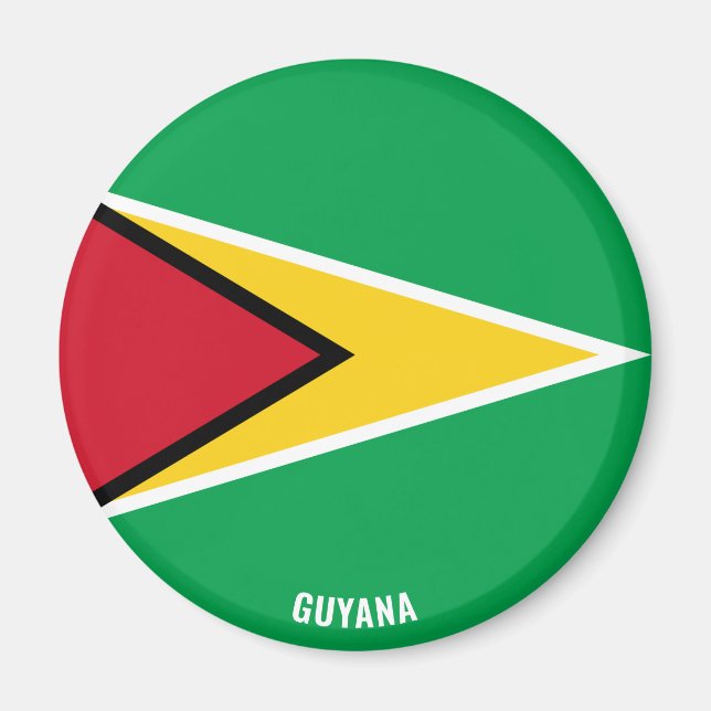 Bandera de Guyana cautiva imán patriótico (Frente)
