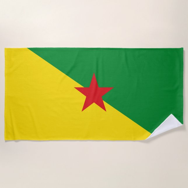 Bandera de Guyana Francesa Toalla de Playa (Anverso)