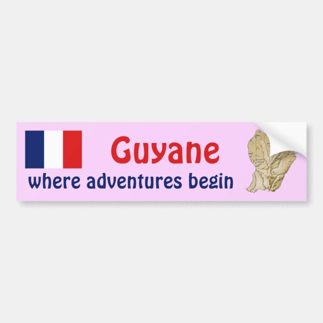 Bandera de Guyana y pegatina de parachoques de map (Frente)