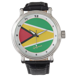 Bandera de Guyana y reloj de moda y diseño de moda