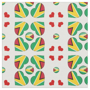 Bandera de Guyana y tela de moda cardíaca de Guya