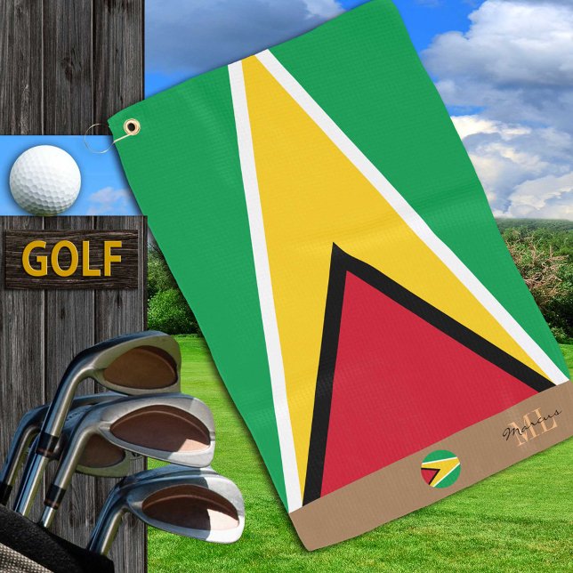 Bandera de Guyana y toalla de golf de Guyana monog (Subido por el creador)