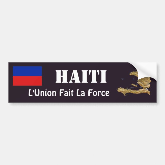 Bandera de Haití + Pegatina para el parachoques (Frente)