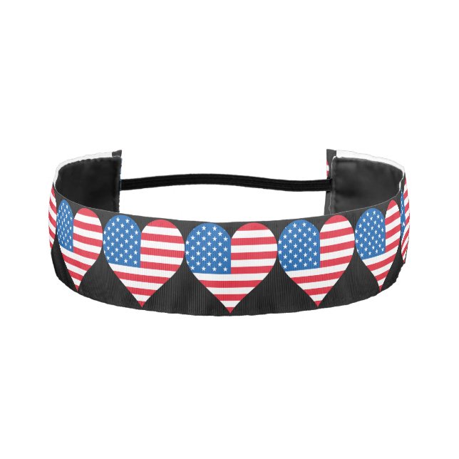 Bandera de Heart USA 1-1/2" Banda de cabeza no del (Anverso)