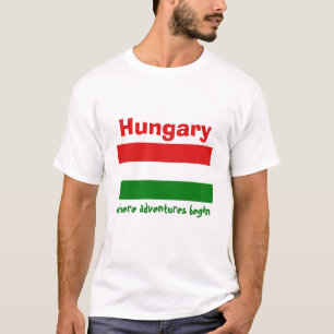 Bandera de Hungría + Mapa + Camiseta del texto